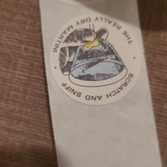 Scratch and Sniff Sticker the really dry martini Vintage 1980s 3M Matte - Picture 3 of 10